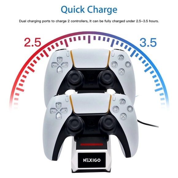 NexiGo PS5 Controller Charger with Thumb Grips - Picture 5 of 5